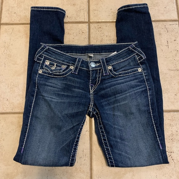 True Religion Women's Rocco Skinny Jeans with Flaps - Size 26 - Dark Wash - Picture 7 of 13